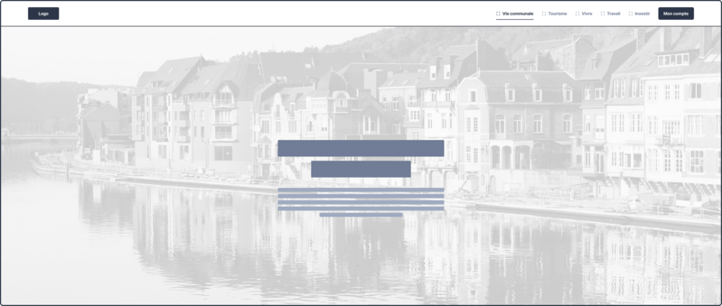 Wireframe du site web d'une ville belge